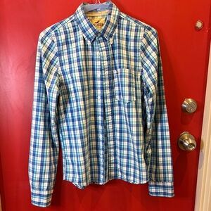 Hollister Men's Blue and White Checkered Shirt